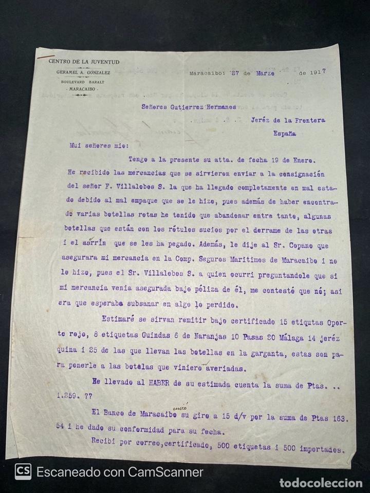 Gesch&auml;ftsbriefe: CARTA COMERCIAL. CENTRO DE LA JUVENTUD. DIRIGIDA A GUTIERREZ HNOS. MARACAIBO-VENEZUELA, 1917