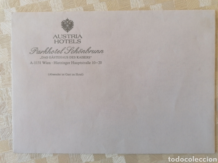 Lettres commerciales: Sobre carta AUSTRIA HOTELS PARKHOTEL SCHONBRUNN a&ntilde;o 2000