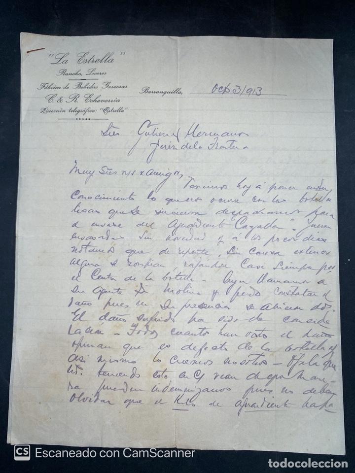 Commercial Letters: CARTA COMERCIAL. LA ESTRELLA. BARRANQUILLA-COLOMBIA, 1913. PARA GUTIERREZ HERMANOS. VER