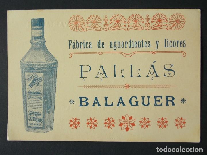 Gesch&auml;ftsbriefe: TARJETA PUBLICIDAD Y NOTA DE PRECIOS FABRICA DE AGUARDIENTES Y LICORES PALL&Aacute;S-BALAGUER ...L1409