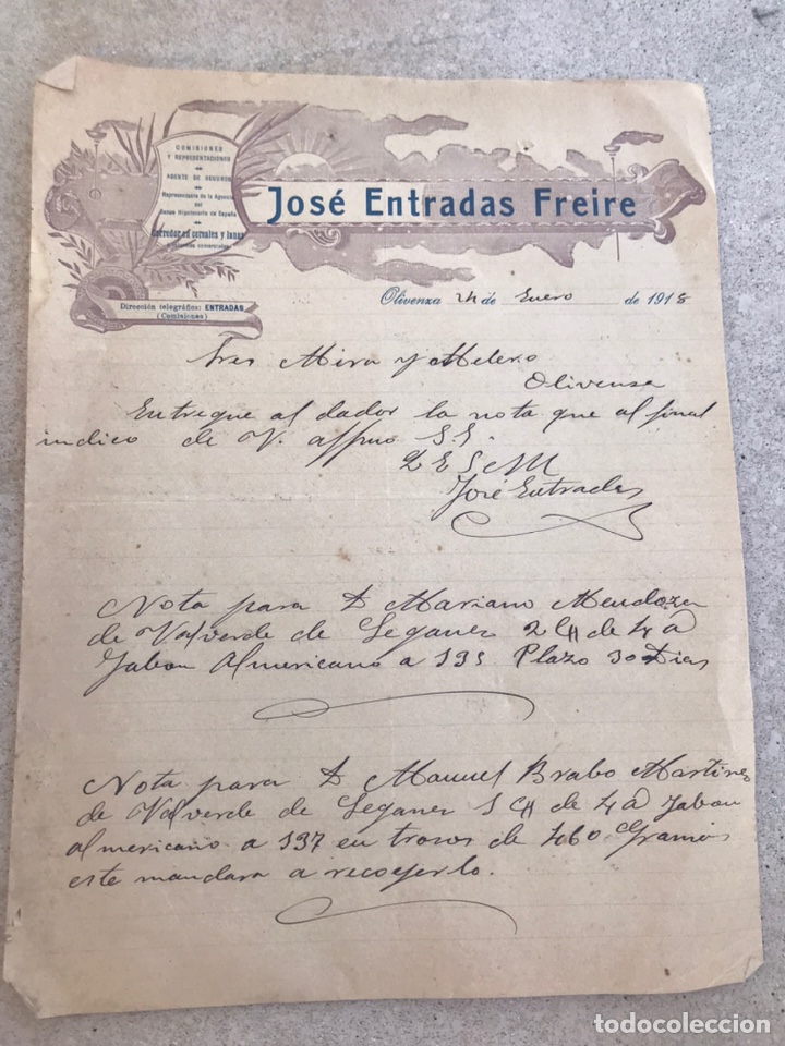 Cartas comerciales: Carta comercial 1918. Extremadura - Foto 1
