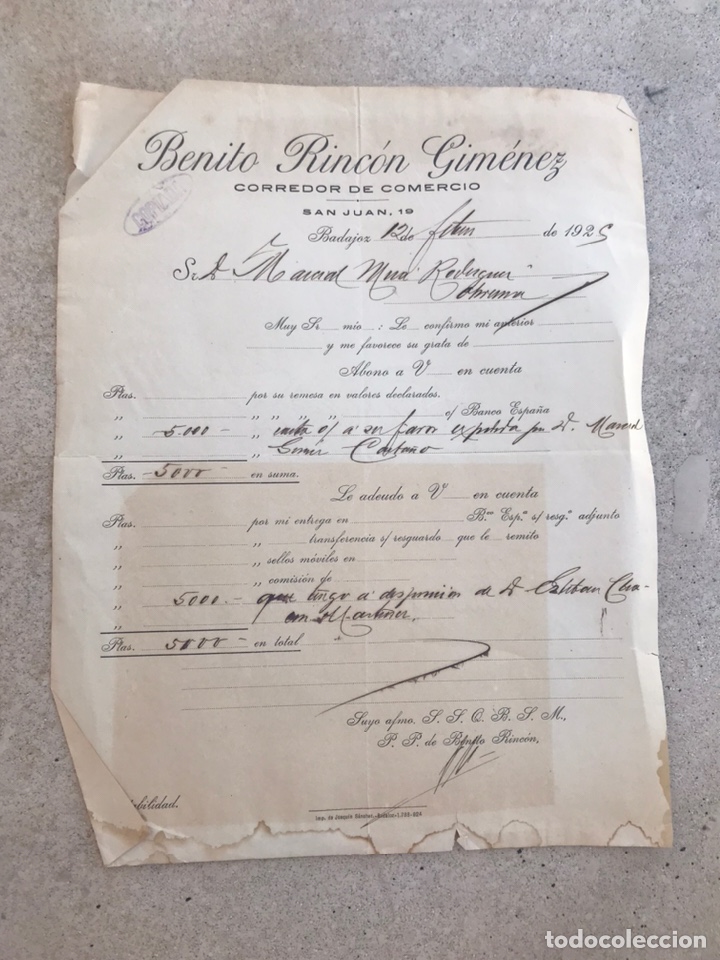 Cartas comerciales: Carta comercial. Badajoz. 1925 - Foto 1