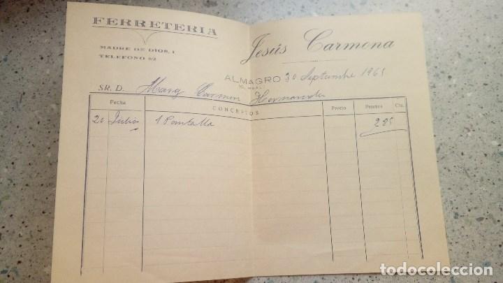 Gesch&auml;ftsbriefe: CARTA COMERCIAL ANTIGUA FERRETERIA JESUS CARMONA ALMAGRO 1965