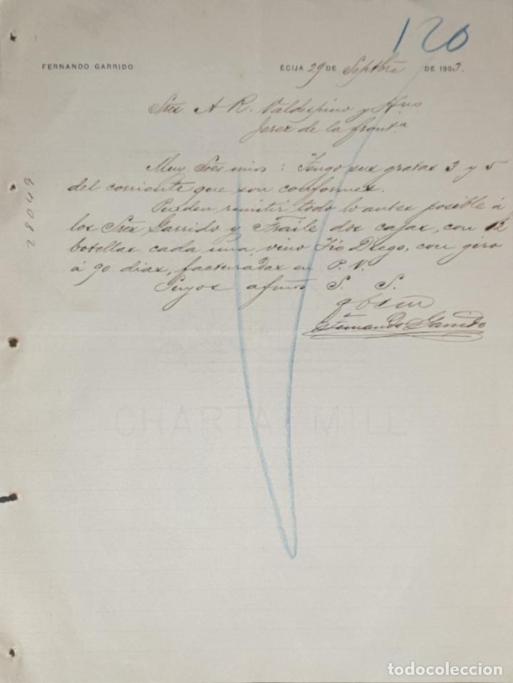 Commercial Letters: Carta comercial. Fernando Garrido. &Eacute;cija. Espa&ntilde;a 1903