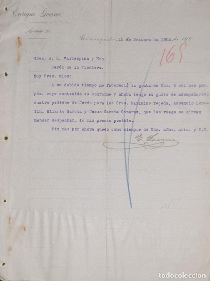 Commercial Letters: Carta comercial. Enrique Gverne. Guanajuato. M&eacute;xico 1902