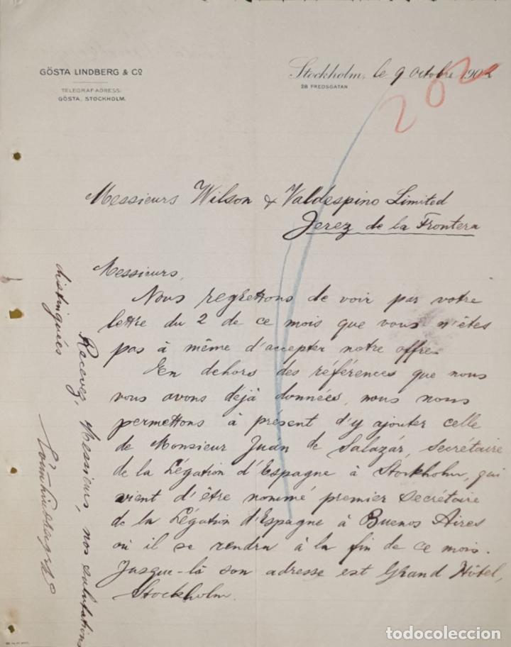 Commercial Letters: Carta comercial. G&ouml;sta Lindberg & C&ordm;. Stockholm. Suecia 1902