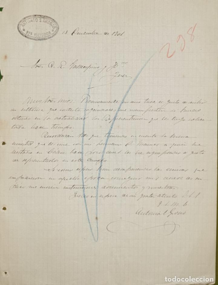 Commercial Letters: Carta comercial. Antonio S. Grosso. Pte. Mayorga. Espa&ntilde;a 1901