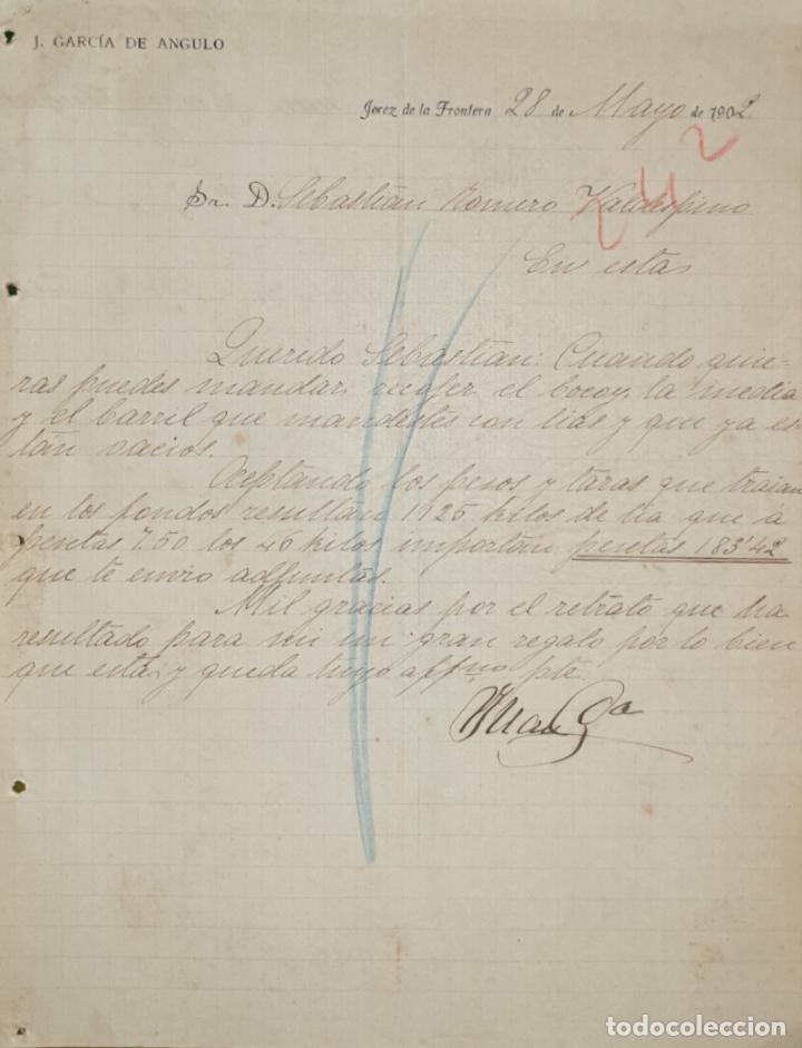 Commercial Letters: Carta comercial. J. Garc&iacute;a de Angulo. Jerez de la Frontera. Espa&ntilde;a 1902