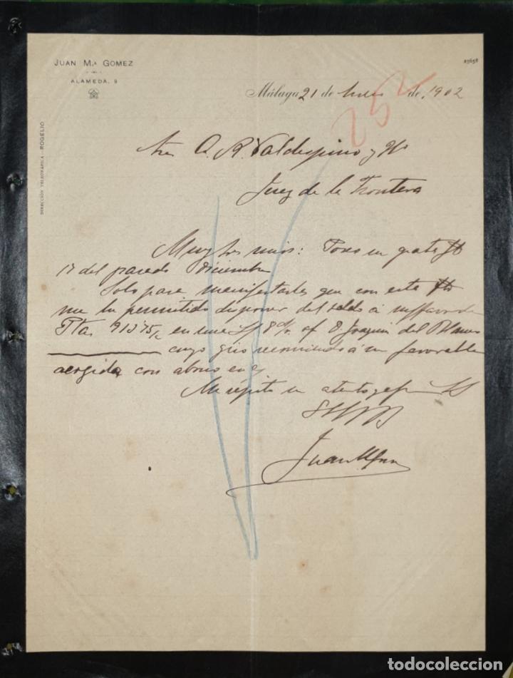 Commercial Letters: Carta comercial. Juan M&ordf; Gomez. M&aacute;laga. Espa&ntilde;a 1902