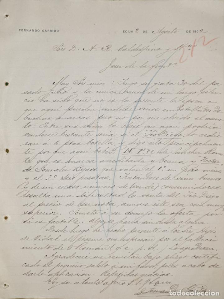 Commercial Letters: Carta comercial. Fernando Garrido. &Eacute;cija. Espa&ntilde;a 1902