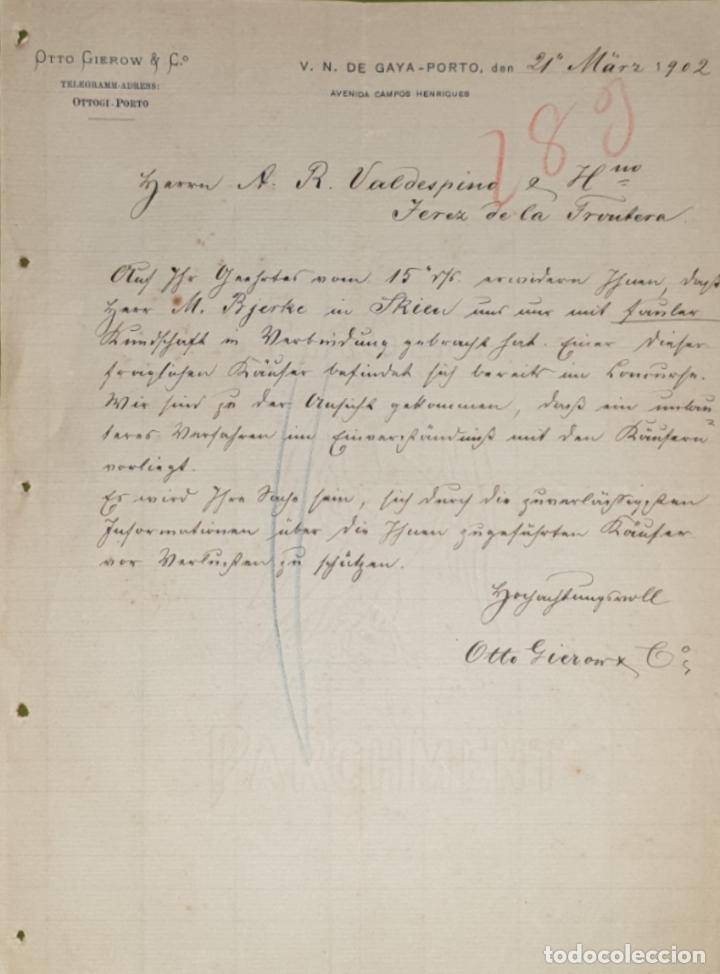 Commercial Letters: Carta comercial. Otto Gierow & C&ordm;. V. N. De Gaya-Porto. Portugal 1902