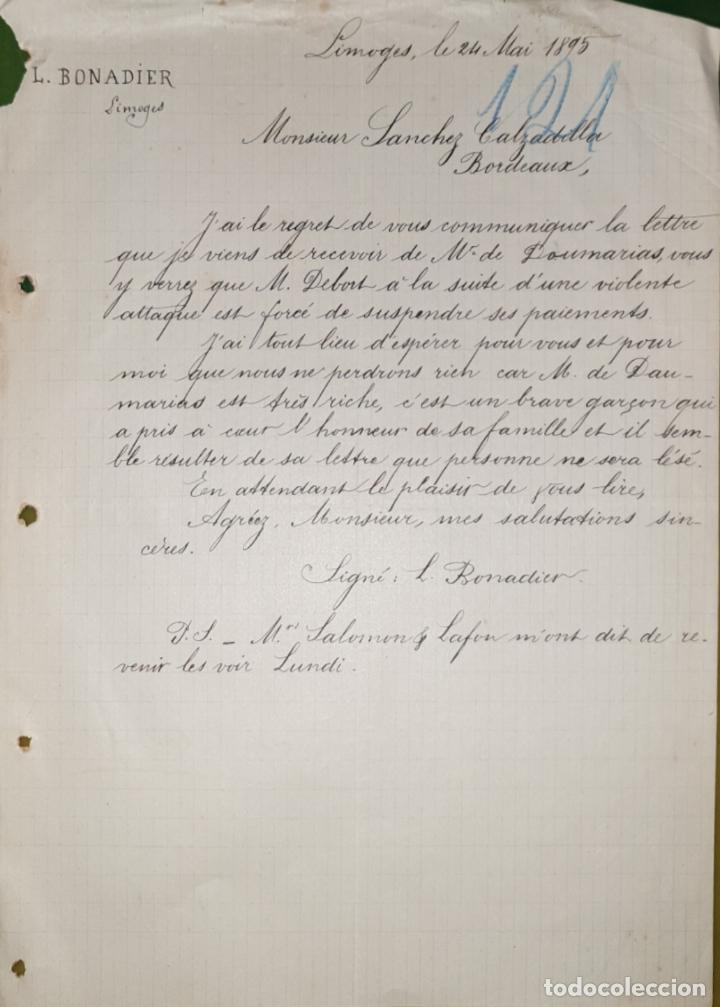 Commercial Letters: Carta comercial. L. Bonadier. Limoges. Francia 1895