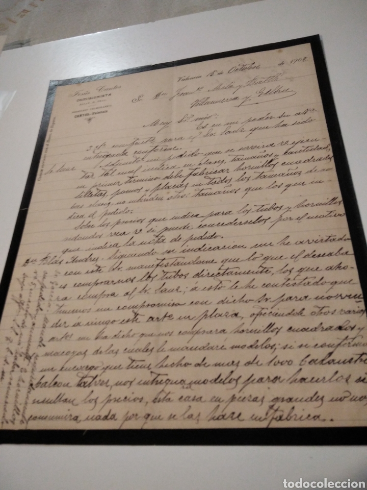 Commercial Letters: Jes&uacute;s Cantos comisionista Valencia 1902