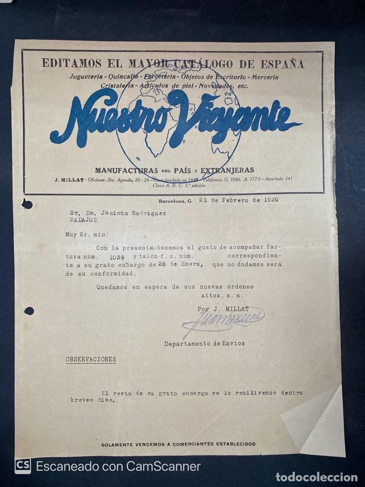 Commercial Letters: CIRCULAR. NUESTRO VIAJANTE. MANUFACTURAS DEL PAIS Y EXTRANJERAS. BARCELONA, 1920. VER