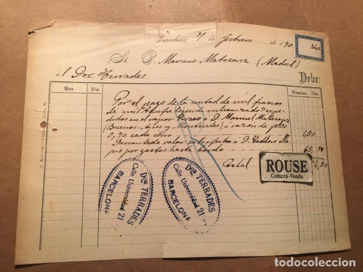 Commercial Letters: ANTIGUA CARTA 1900 DOR. TARRADES C. UNIVERSIDAD N&ordm; 21 - 21X16 CM.