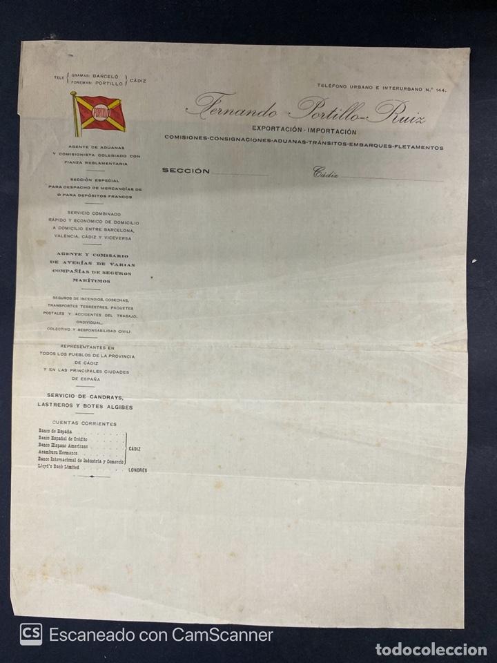 Commercial Letters: CARTA COMERCIAL CON MEMBRETE. FERNANDO PORTILLO RUIZ. CADIZ. VER FOTOS.