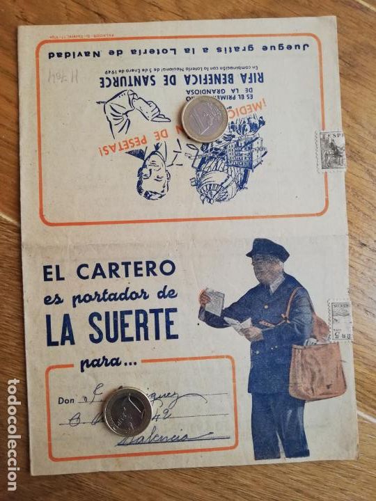Lettere commerciali: Sobre carta propaganda rifa ben&eacute;fica Hospital asilo de Santurce Vizcaya a&ntilde;os 50
