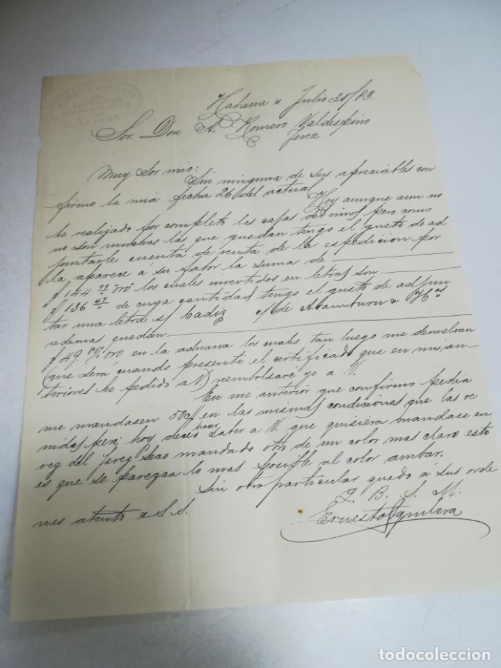 Gesch&auml;ftsbriefe: CARTA COMERCIAL. ERNESTO AGUILERA. HABANA. 1883