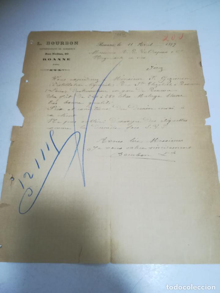 Gesch&auml;ftsbriefe: CARTA COMERCIAL. L.BOURBON. LE ROANNE, LOIRE. 1899.