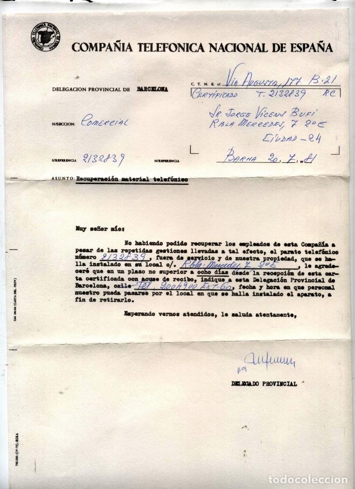Cartas comerciales: Compa&ntilde;&iacute;a Telef&oacute;nica Carta Comercial 1981 - Foto 1