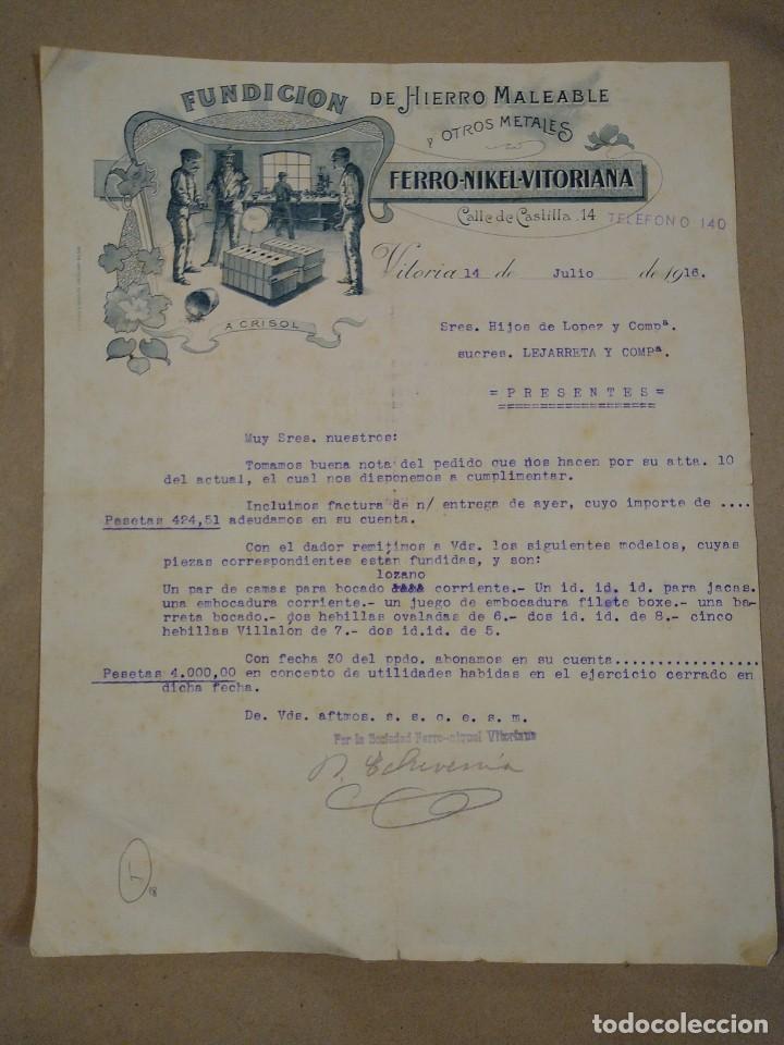 Gesch&auml;ftsbriefe: Fundici&oacute;n de hierro maleable. Ferro Mikel Vitoriana. Vitoria. A Crisol