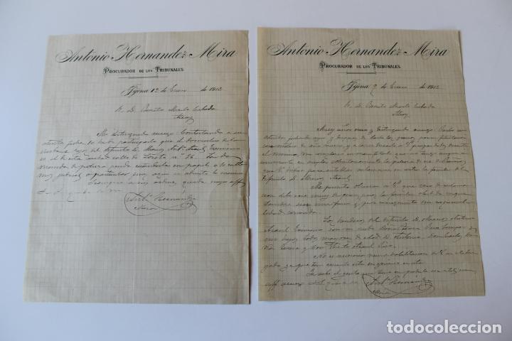 Lettres commerciales: ANTONIO HERNANDEZ MIRA, PROCURADOR DE LOS TRIBUNALES, JIJONA 1912