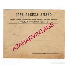 Cartas comerciales: PEÑARROYA, CORDOBA, ANTIGUO SOBRE COMERCIAL JOSE CABEZA AMARO, COLONIALES