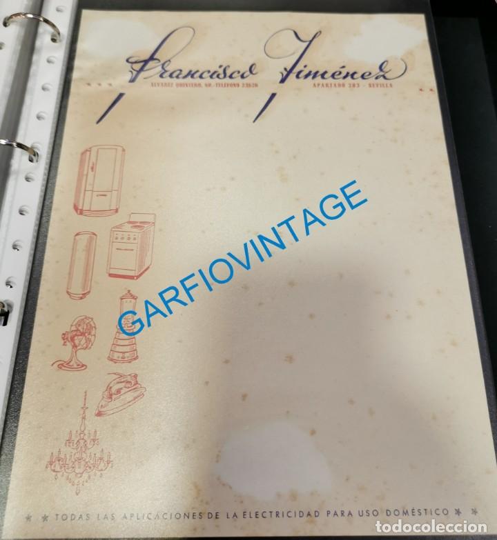 Lettere commerciali: SEVILLA, A&Ntilde;OS 50, ANTIGUA CARTA COMERCIAL, FRANCISCO JIMENEZ , ELECTRICIDAD, EN BLANCO