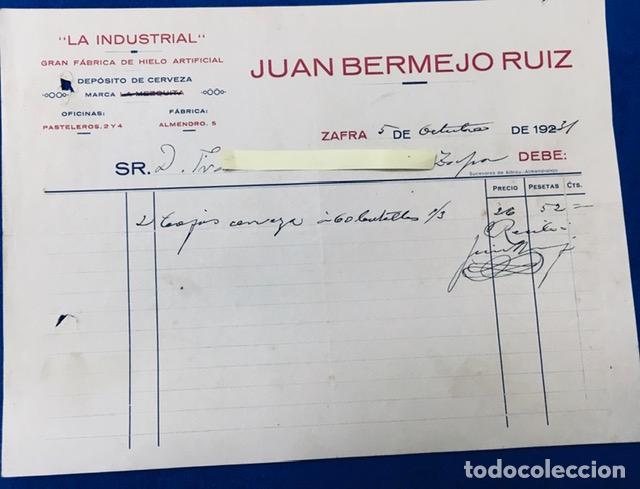 Cartas comerciales: Carta comercial La Industria Juan Bermejo Ruiz. Zafra ( Badajoz ) 1931