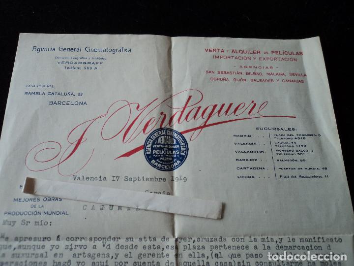 Cartas comerciales: AGENCIA GENERAL CINEMATOGRAFICA - J. VERDAGUER 1919