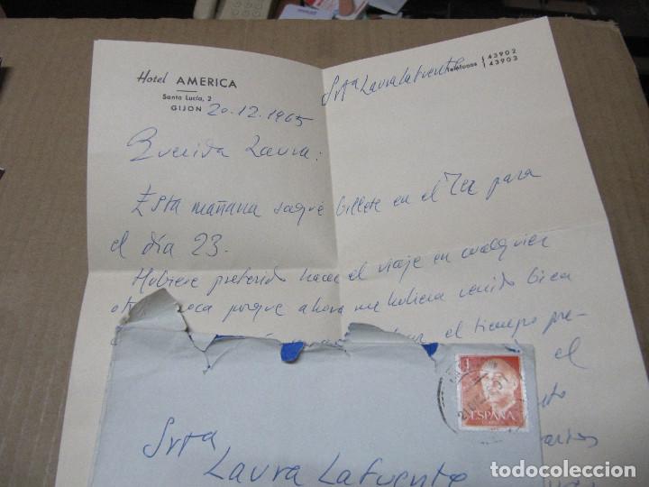 Cartas comerciales: CARTA CON MEMBRETE DEL HOTEL AMERICA DE GIJON 1965