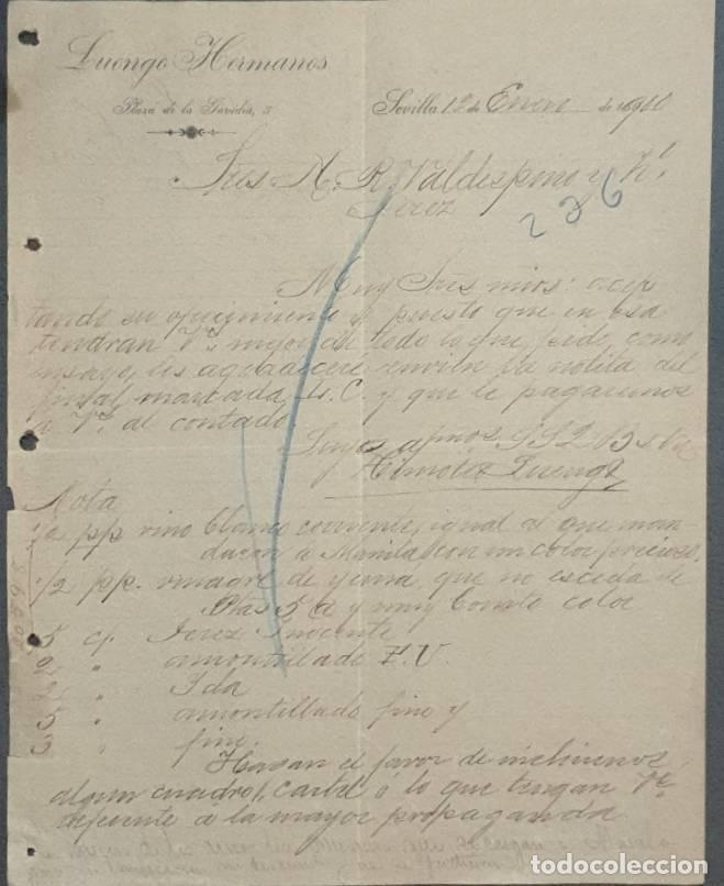 Cartas comerciales: Carta comercial. Luengo Hermanos. Sevilla. Espa&ntilde;a 1910