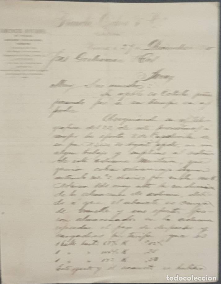 Cartas comerciales: Carta comercial. Franchi, Ochoa & C&ordf;. Almacenistas Importadores. Veracruz. M&eacute;xico 1890