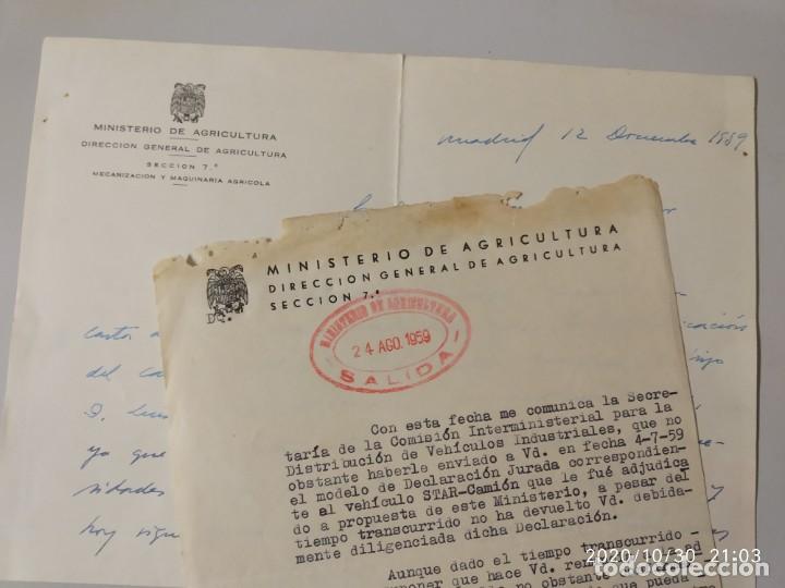 Lettres commerciales: MINISTERIO DE AGRICULTURA MECANIZACION Y MAQUINARIA AGRICOLA SECCION 7 1959.