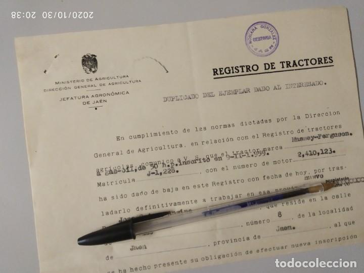 Lettres commerciales: MINISTERIO DE AGRICULTURA REGISTRO DE TRACTORES JEFATURA AGRONOMICA DE JAEN.