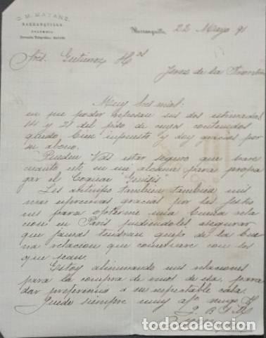 Lettres commerciales: Carta comercial. C. M. Mayans. Barranquilla. Colombia 1891