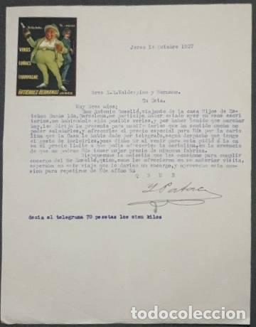 Lettres commerciales: Carta comercial. Gutierrez Hermanos. Vinos. Jerez 1927