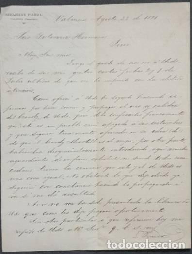 Commercial Letters: Carta comercial. Sebasti&aacute;n Pineda. Valencia. Venezuela 1891