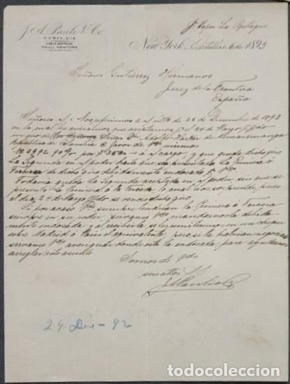 Commercial Letters: Carta comercial. J.A. Pauli & C&ordm;. New York 1893