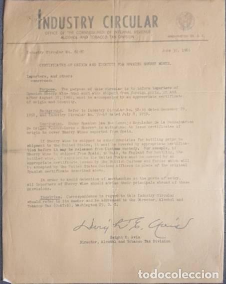 Gesch&auml;ftsbriefe: Carta comercial. Industry Circular. Washington. EEUU 1961
