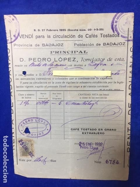 Gesch&auml;ftsbriefe: Carta comercial Almac&eacute;n de Caf&eacute; Pedro L&oacute;pez. Badajoz . 1932
