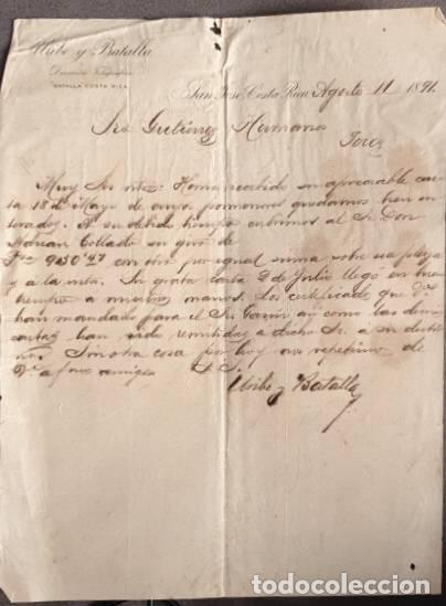 Gesch&auml;ftsbriefe: Carta comercial. Uribe y Batalla. San Jos&eacute;. Costa Rica 1891