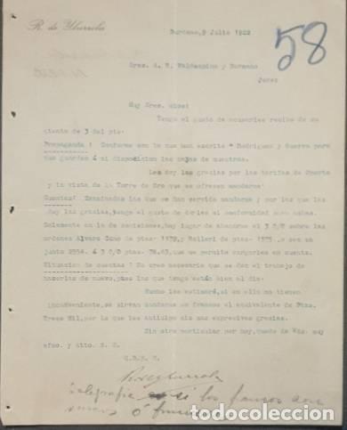 Gesch&auml;ftsbriefe: Carta comercial. R. de Ybarrola. Burdeos. Francia 1922