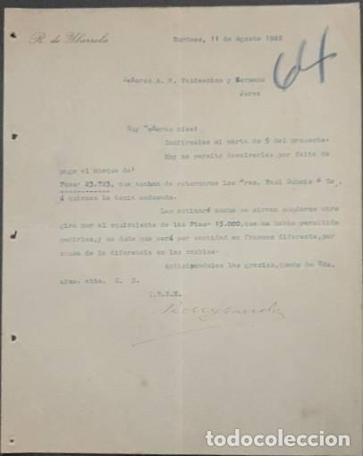 Gesch&auml;ftsbriefe: Carta comercial. R. de Ybarrola. Burdeos. Francia 1922