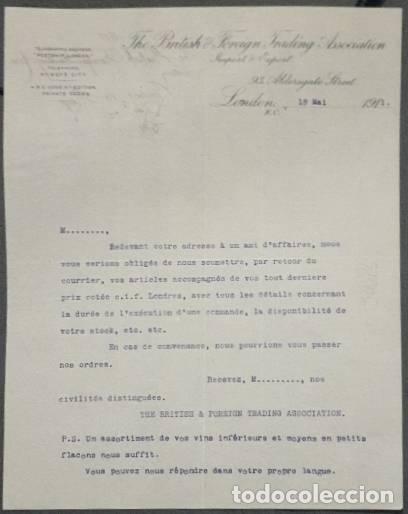 Gesch&auml;ftsbriefe: Carta comercial. The British & Foreign Trading Association. Import & Export. London 1911