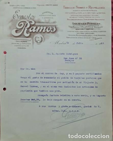 Commercial Letters: Carta comercial. Ernesto Ramos. Importaci&oacute;n de productos Extranjeros. Madrid. Espa&ntilde;a 1919