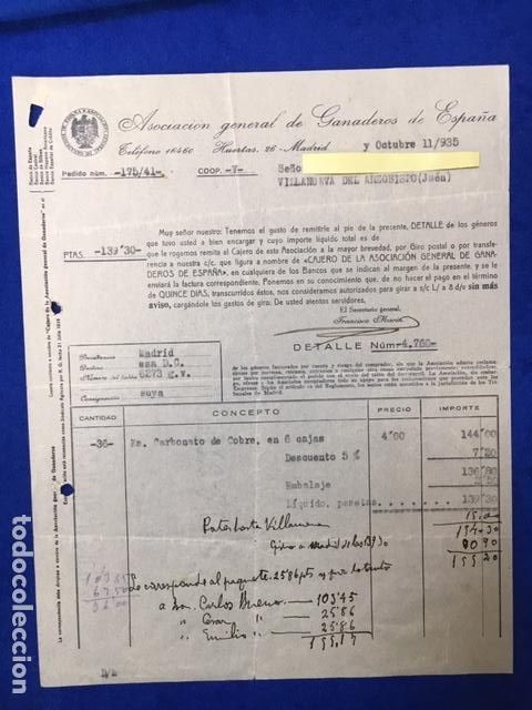 Cartas comerciais: Antigua Carta comercial asociaci&oacute;n Ganaderos de Espa&ntilde;a. A&ntilde;o 1935