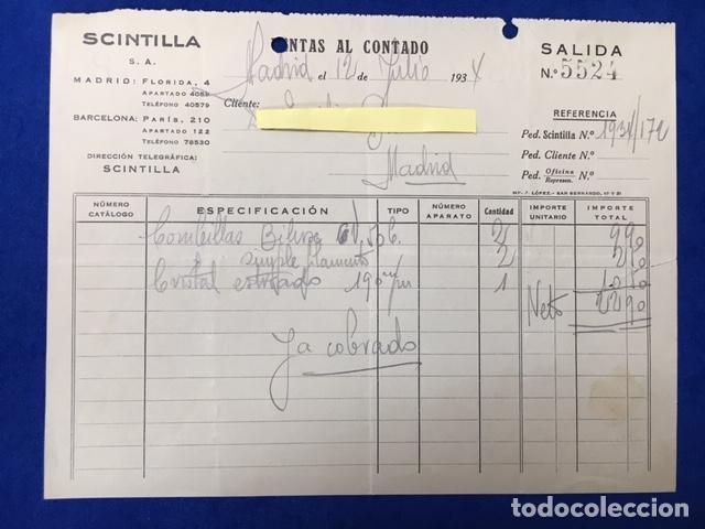 Cartas comerciais: Antigua Carta comerciales Scintilla . Madrid A&ntilde;o 1934