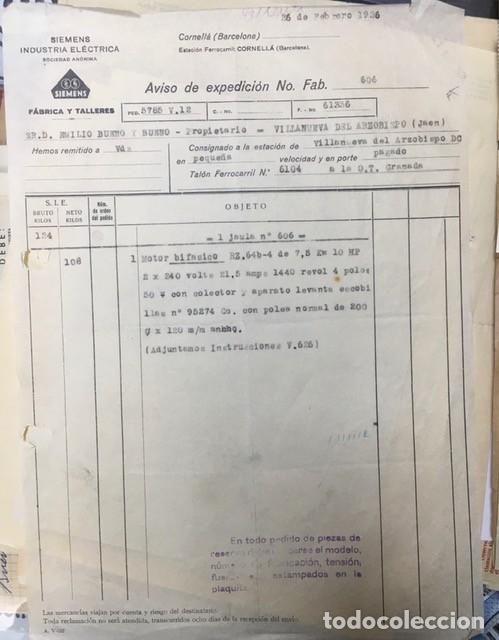 Cartas comerciais: Antigua Carta comercial Siemens Industria El&eacute;ctrica. Cornell&aacute; ( Barcelona ). A&ntilde;o 1936