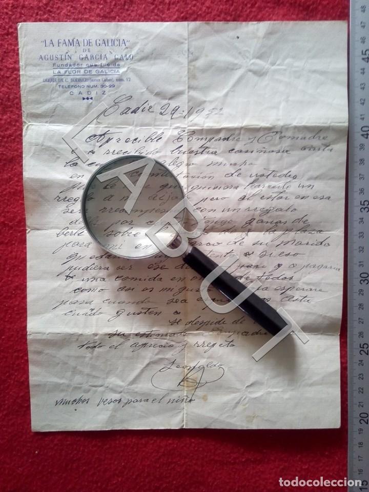 Cartas comerciais: CADIZ LA FAMA DE GALICIA CARTA MEMBRETE AGUSTIN GARCIA 1952 C23